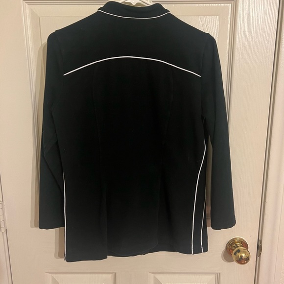 Nieman Marcus Black Jacket and Pants Set w White Piping - Picture 7 of 13